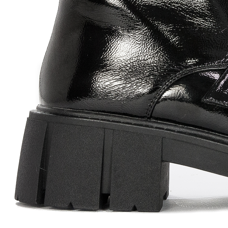 S.Barski Women's Ankle Boots Black Lacquered