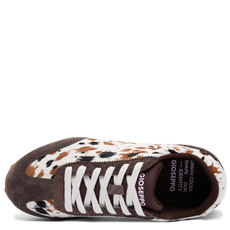 Gioseppo Skórzane Z Sierścią We Wzór Krowy Sneakersy Płaskie Wielokolorowy 80219-VACA