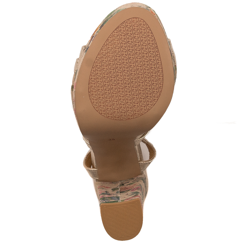 Maciejka Women's Gold + Flowers Sandals