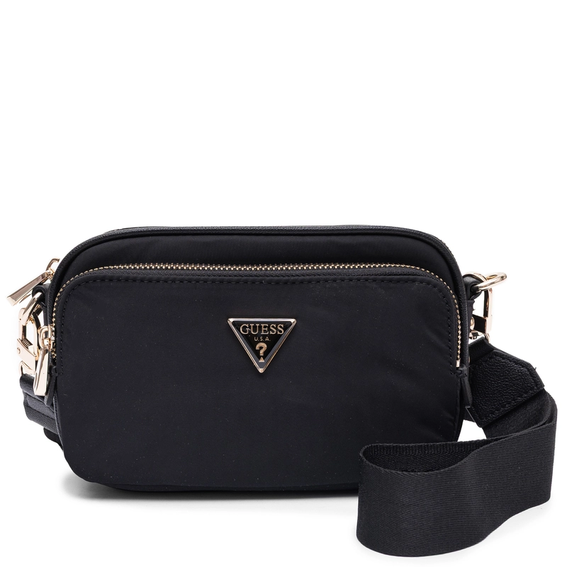Guess Eco Gemma Double Zip Crossbody Bag Black HWEYG839572-BLACK
