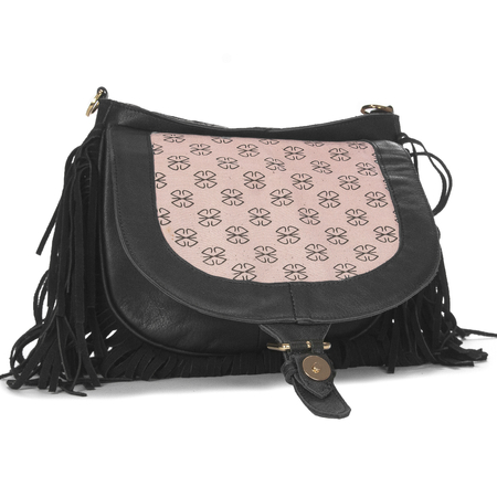 Piti Cuiti Women's Shoulder Bag Black with Tassels