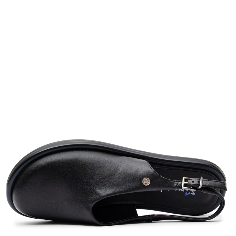 Maciejka Leather Slingback Flats Adjustable Buckle Black K7513-01/00-1