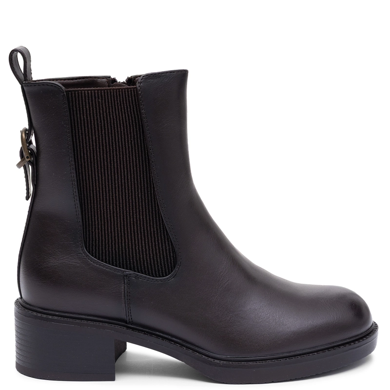 Sergio Leone Stylish Insulated Block Heel Ankle Boots Brown BT-04