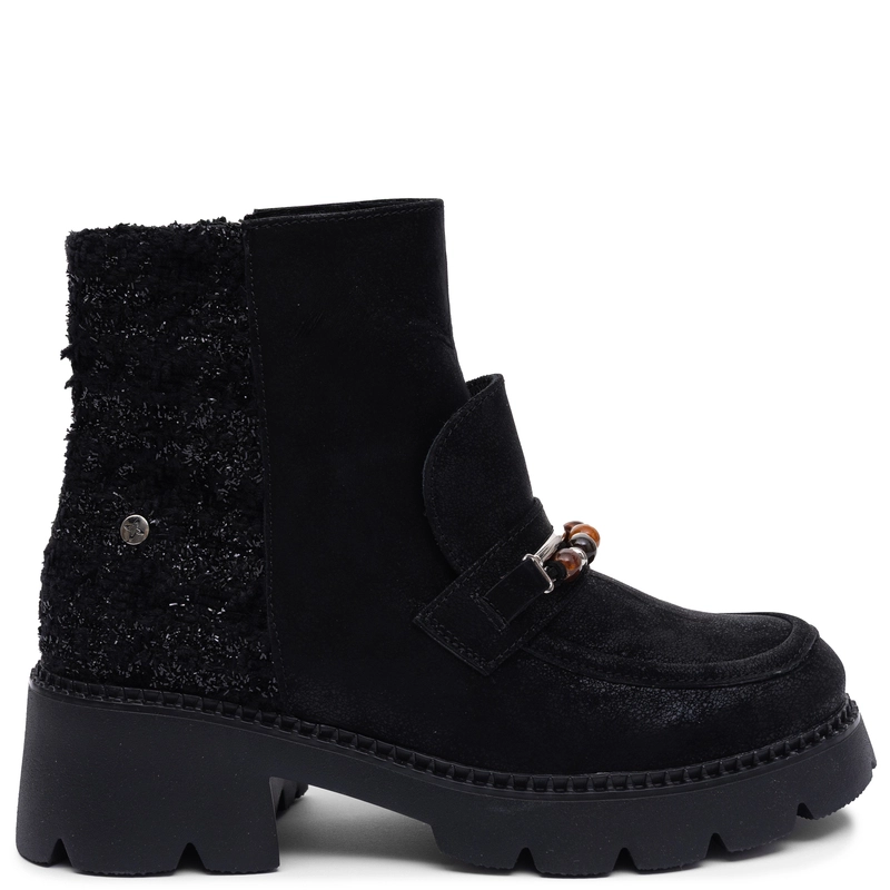Maciejka Leather Ankle Boots Elegant Black Heeled 07860-01/00-8