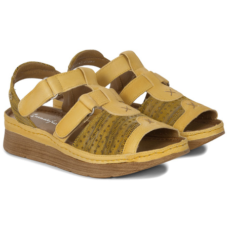 Maciejka Women's Leather Sandals Yellow