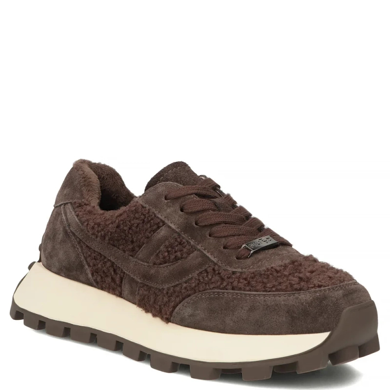Filippo Skórzane Sneakersy Damskie Brązowe DP8001-26-D-BR