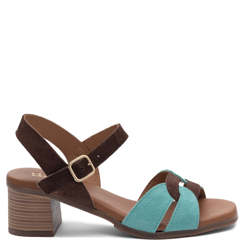Maciejka Leather Artistic Block Heel Sandals Multicolor E7400-36/00-1