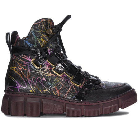 Maciejka Botki Damskie Skórzane Ocieplane Czarne