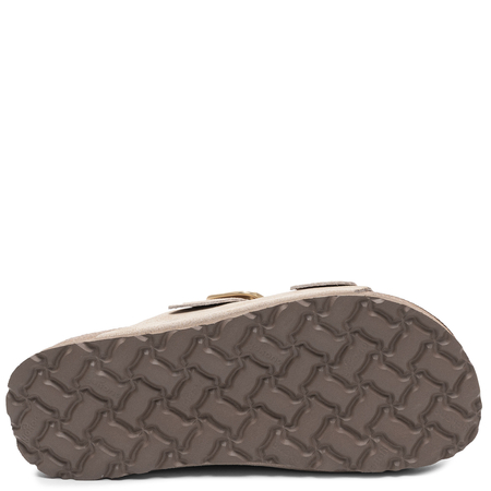 Yokono Wiwi Leather Platform Slides Buckles Beige WIWI-003-SER-CRUD