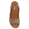 Maciejka Women's Leather Sandals Beige with Flowers