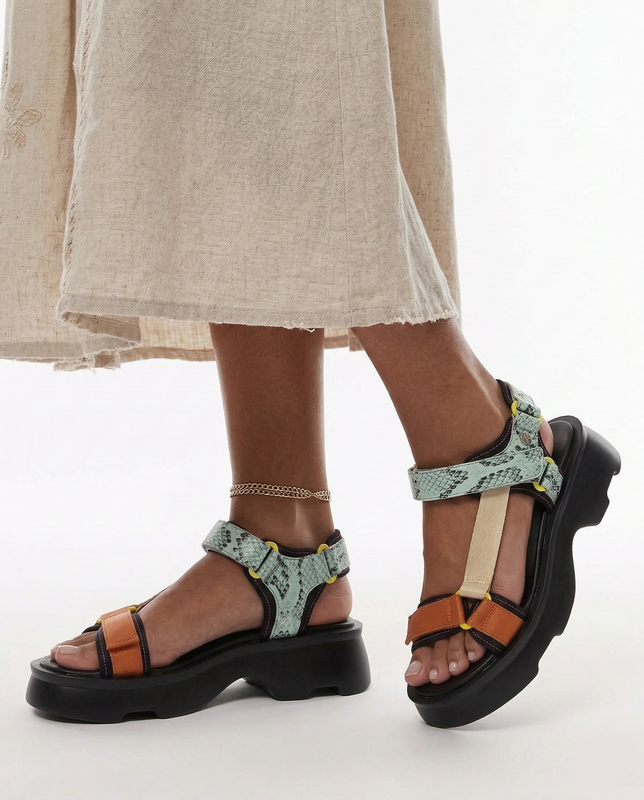 Maciejka Sporty Leather Sandals Platform Multicolour K7433-01/00-7