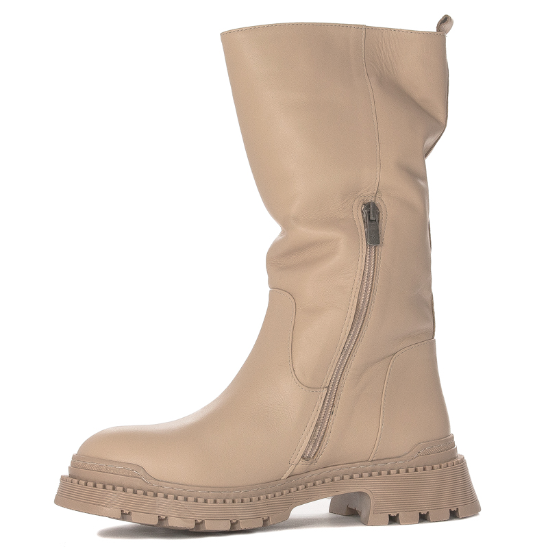 Boccato Women's warm leather boots kbej beige