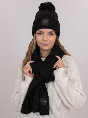 UGG Hat and Scarf Set 21883 Black