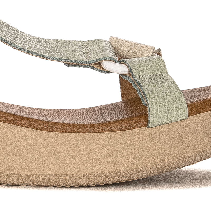 Maciejka Green Leather Sandals