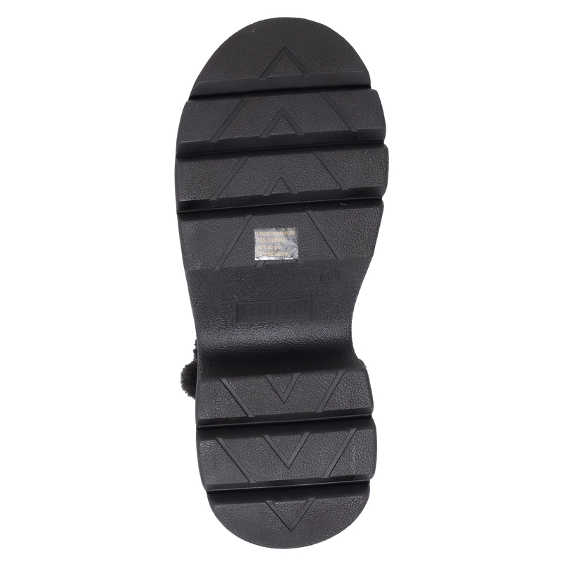 Guess Botki Damskie Na Platformie Botki Z Futrzanym Obszyciem Czarne FLFBRDESU10-BLK