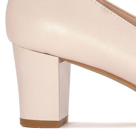 Sergio Leone Czółenka Damskie PB177 Beżowe Perła