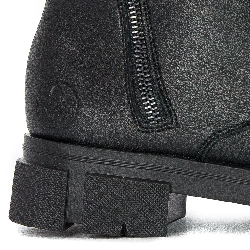 Botki damskie Rieker Y7172-00 Black ocieplane Czarne