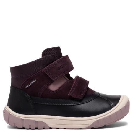 Geox Botki Dziewczęce Black/Dark Purple