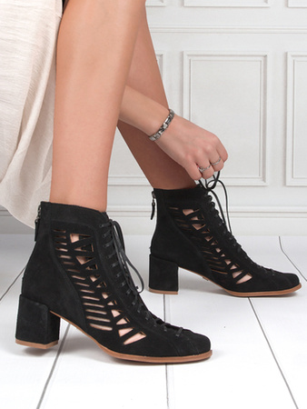 Maciejka Black Women's Lace-Up Boots