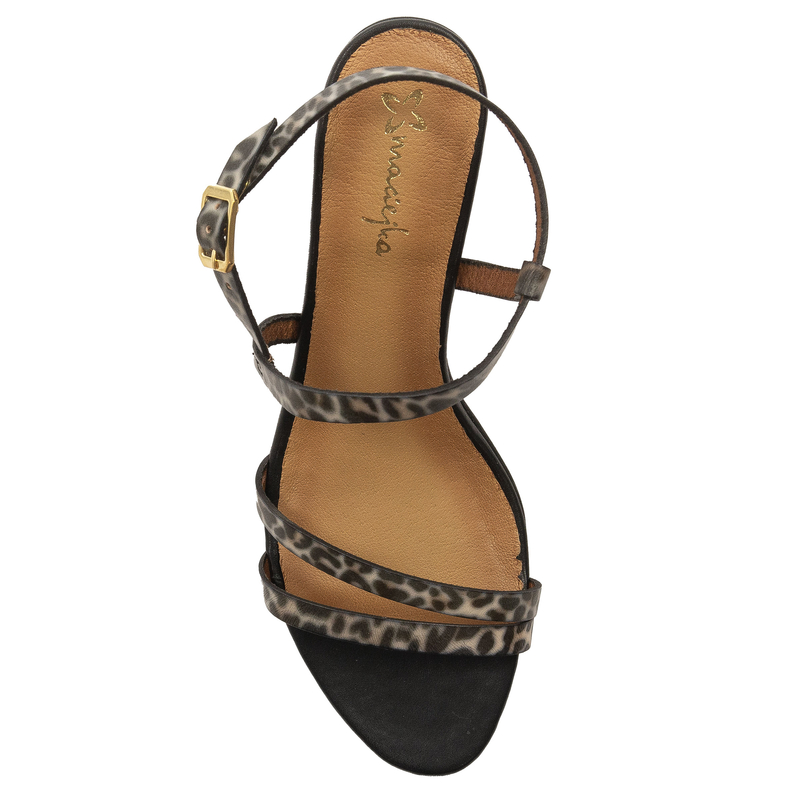 Maciejka Women's High Heel Leather Sandals Black