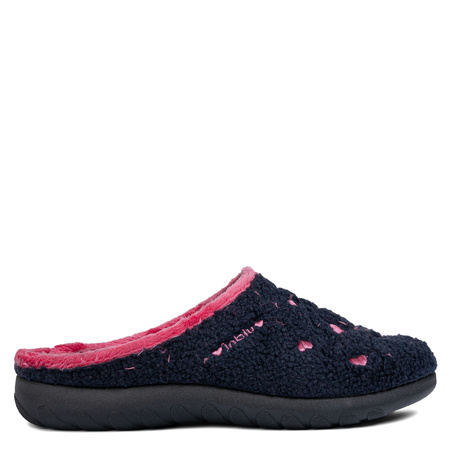 Inblu Navy Blue Women's Slippers with Hearts ET000033