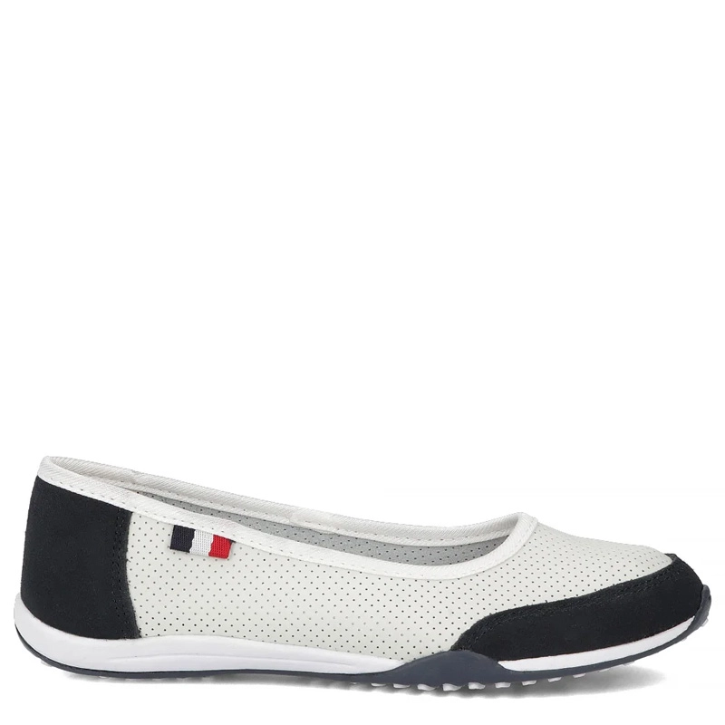 Filippo Leather Openwork Sporty Ballerinas White DP142-26-WH-NV