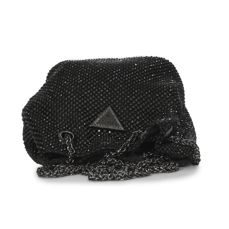 Guess Torba damska wieczorowa mała Lua Mini Black czarna z cyrkoniami