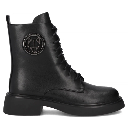 Filippo Leather Insulated Combat Boots Black DBT6408-25-BK