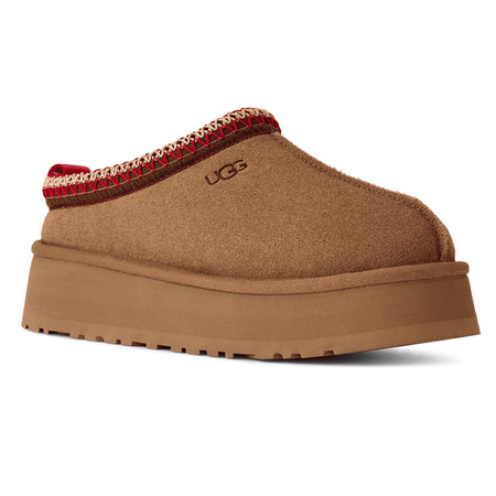 UGG Platform Suede Mules Shearling-Lined Chestnut 1174471-CHE