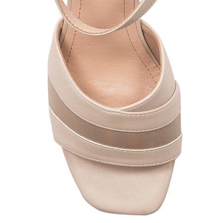 Sergio Leone Women's Sandals On A High Heel Beige Mix
