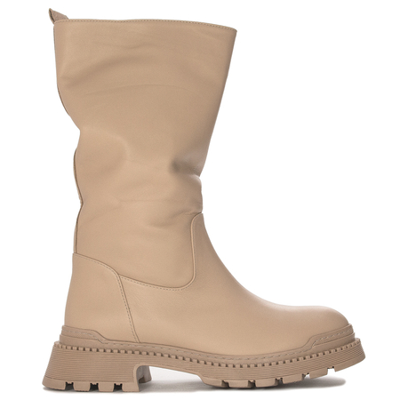 Boccato Women's warm leather boots kbej beige