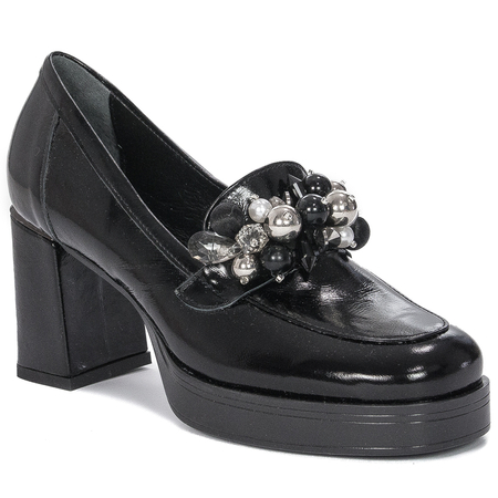 Pumps shoes for women Inofio, leather Black Lacquer