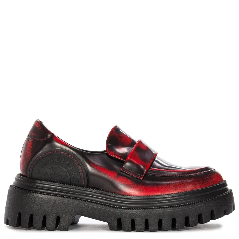 Maciejka 6294A-08/00-8 Black and red flat shoes