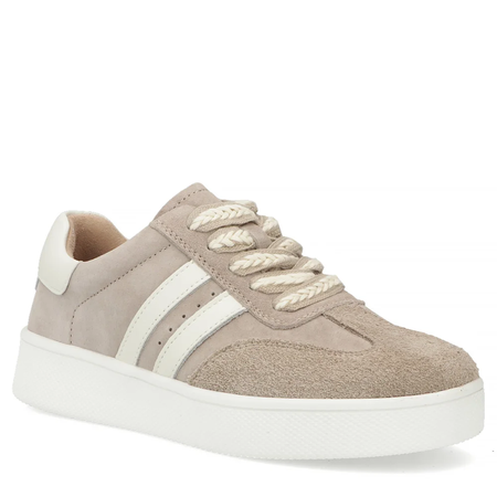 Filippo Leather Platform Sneakers Beige DP7512-26-BE