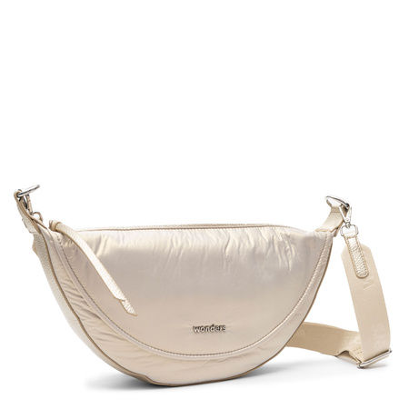 Wonders Half-Moon Lightweight Crossbody Bag Adjustable Strap Gold WB-55030-PLATINO