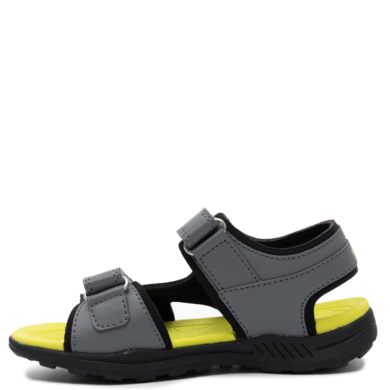 Geox Sandały Chłopięce na Rzepy Szaro-Limonkowe J455XC-C1267