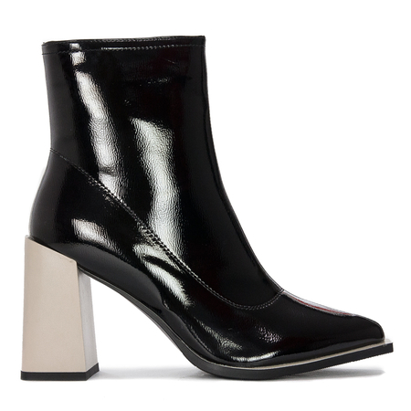S.Barski Women's boots ankle boots black lacquered