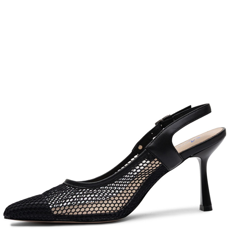 Maciejka Slingback Pumps Mesh Pointed-Toe Black K7507-01/00-0