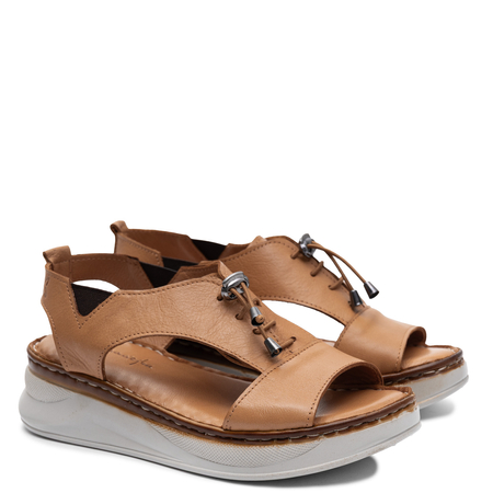 Maciejka Leather Platform Sandals Ginger Orange I7646-29/00-1