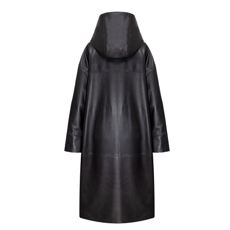 Opra Women's leather Rim Black Coat