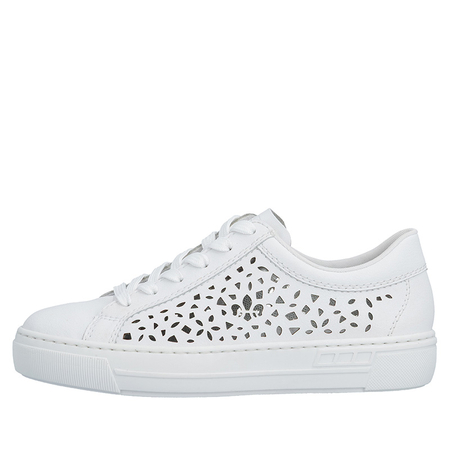 Rieker Breathable Cut-Out Women's Sneakers with Laces White L8831-80