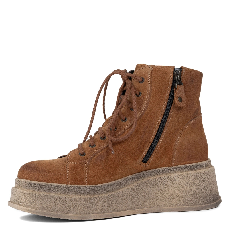 Maciejka Stunning Suede Boots on a Chunky Platform Caramel 06309-29 (06309-29-00-8)