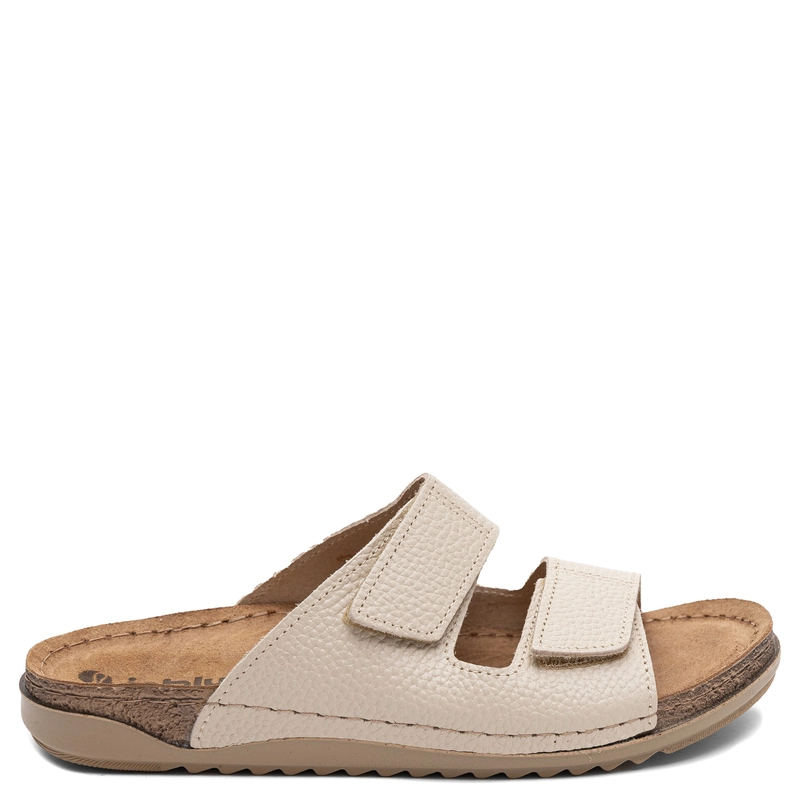 Inblu Anatomical Leather Adjustable Women's Slides Beige AA0005GU