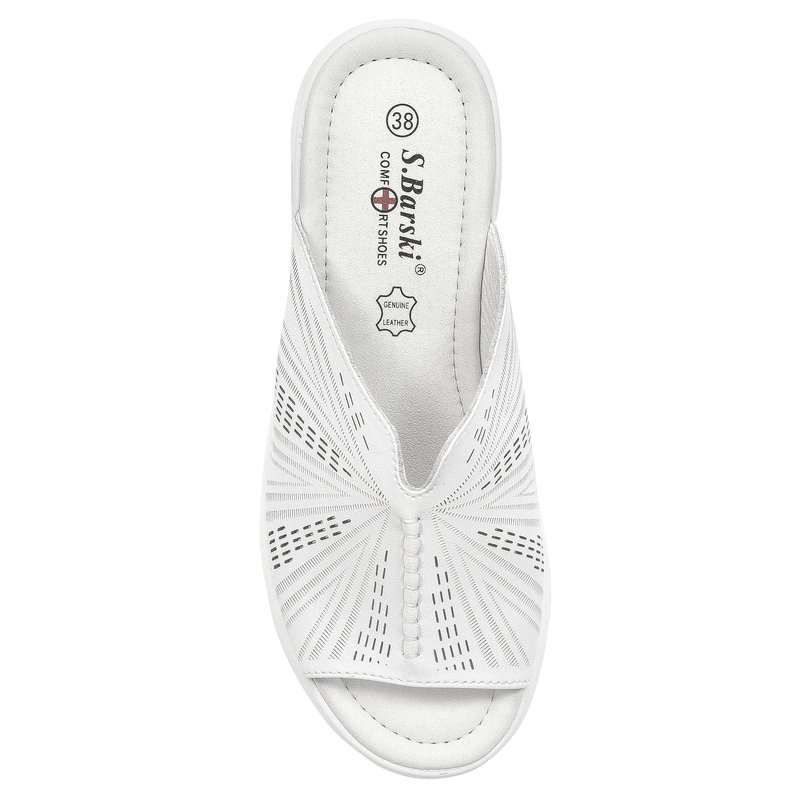 S.Barski Women's White Slides