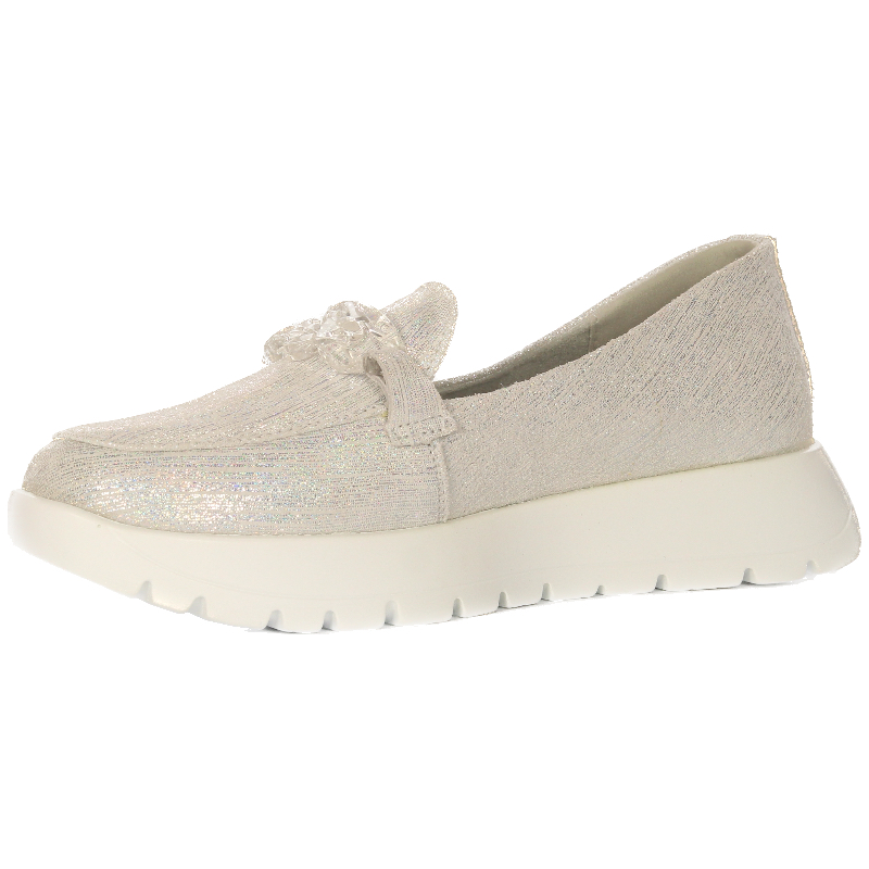 Filippo Women's Moccasins Leather Silver