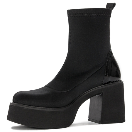 Botki damskie Venezia ROV skórzane Black Czarne
