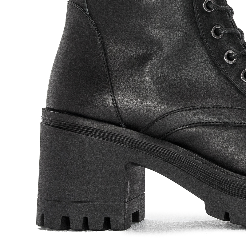 CAFENOIR Women's leather ankle boots Nero black
