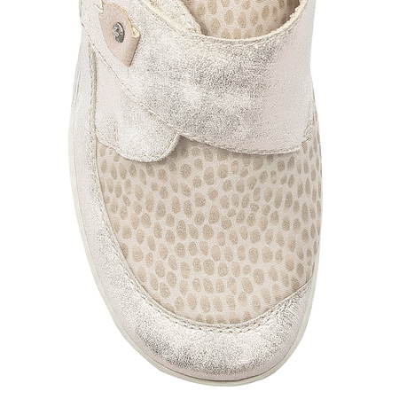 Rieker Women's Velcro Beige Combi Flat Shoes