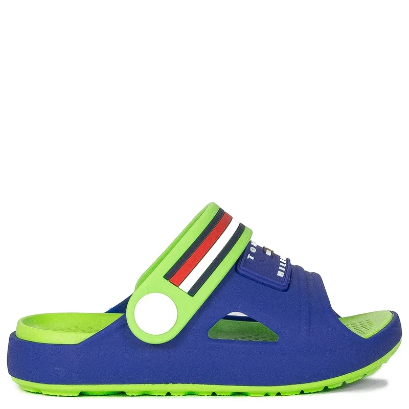 Tommy Hilfiger Kid's Slides Blue Green