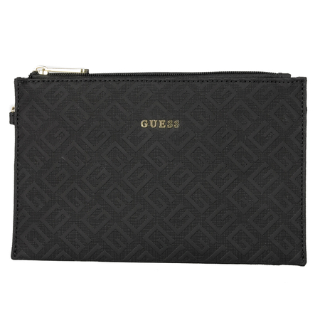 Guess Kosmetyczka damska Lorey Flat Top Zip Bla Black czarna